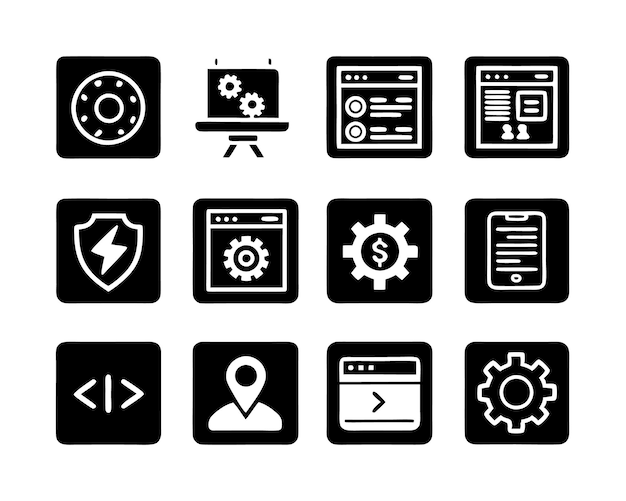 a set of icons including a set of icons with a compass and a compass