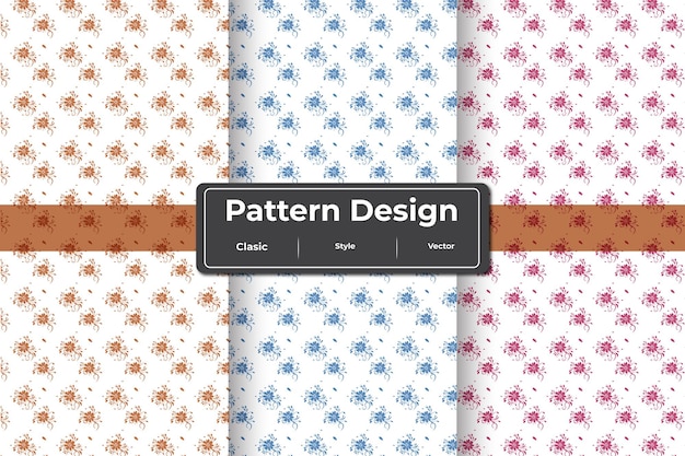 a set of patterns design on a wall with a black border