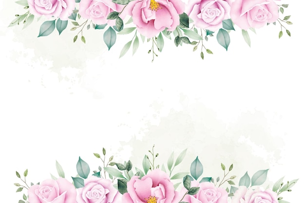 a set of pink roses with green leaves on a light background.