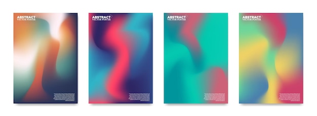 A set of posters with colorful gradients