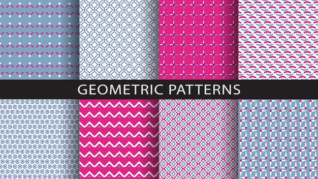 A set of seamless geometric patterns