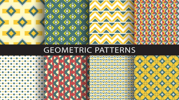 A set of seamless geometric patterns