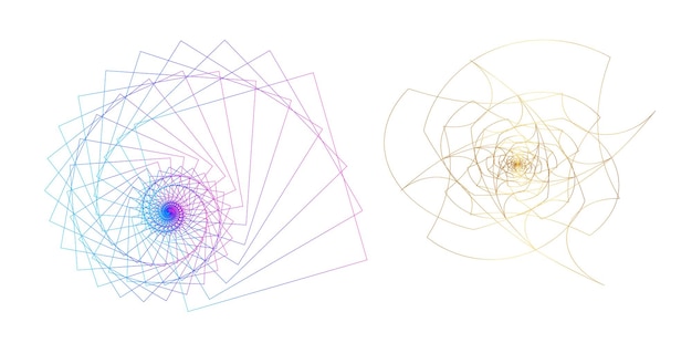 A set of spirals with different colors and the word'ombre'on the bottom right