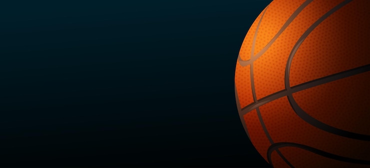 Vektori a shiny basketball ball on dark back
