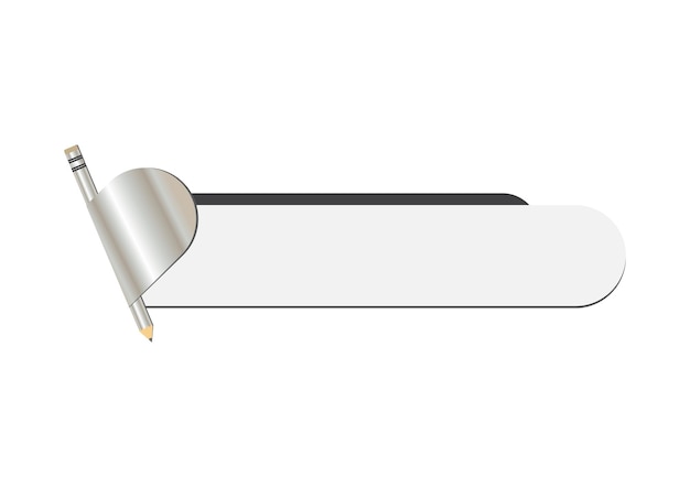 a silver paper holder with a black band on it ribbon for presentation and social media banners