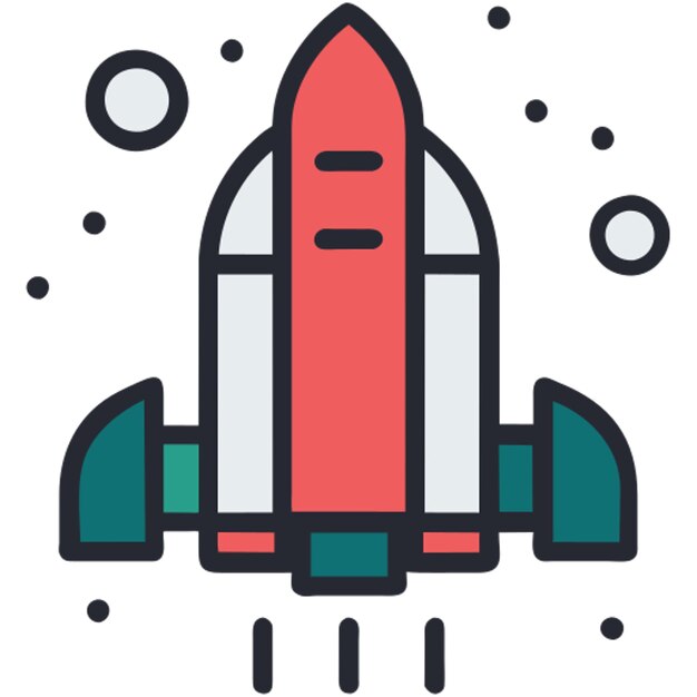 a spaceship icon icon colored outline