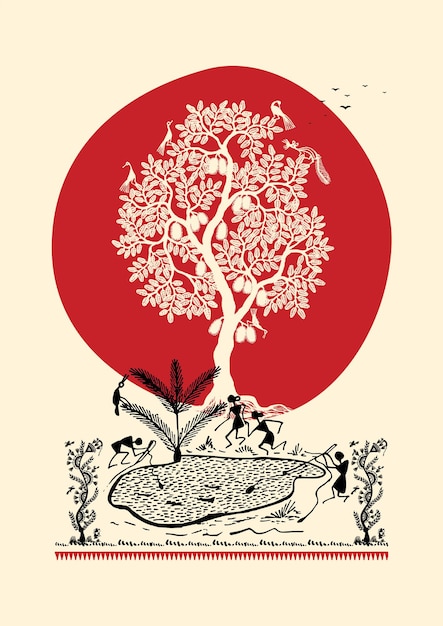 a tree with a red circle on it that says a sausage