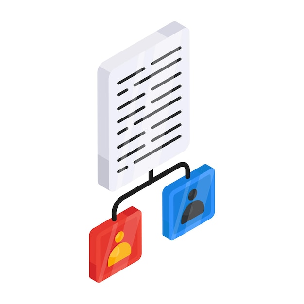 A trendy design icon of file users