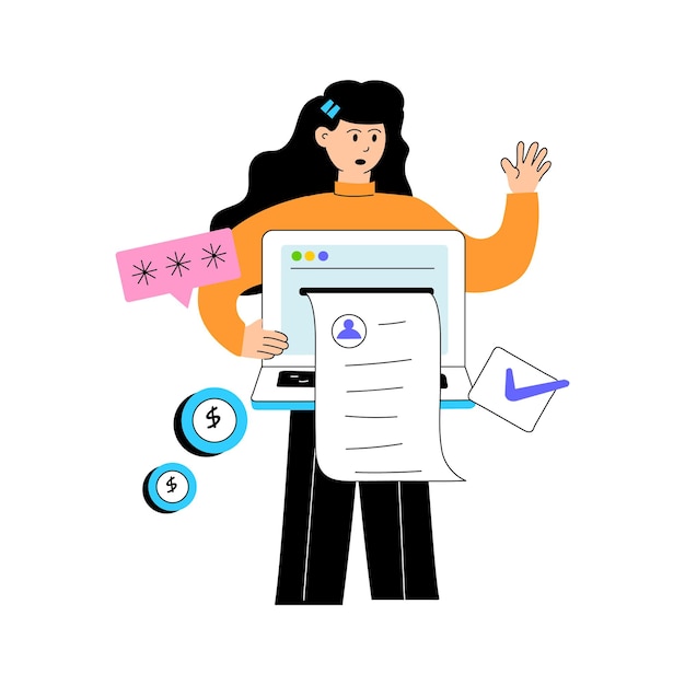 a trendy vector illustration of successful payment