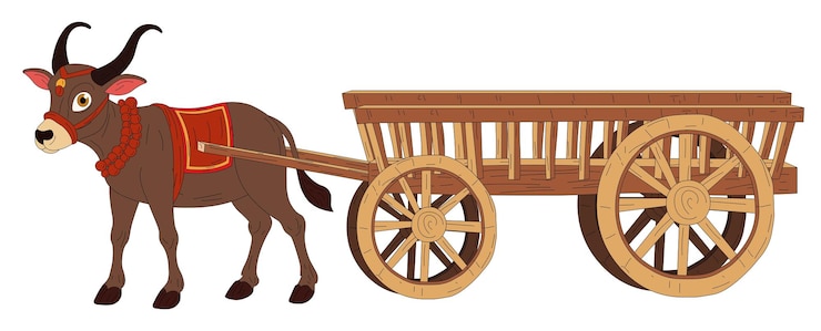 Vektori a vector of an indian bullock cart