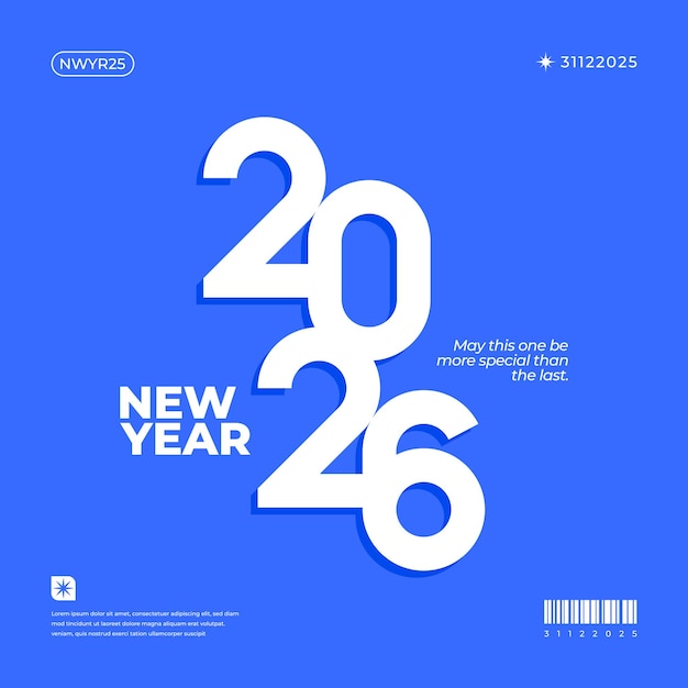 a vibrant and modern 3d design featuring the year 2026 in various gradient color