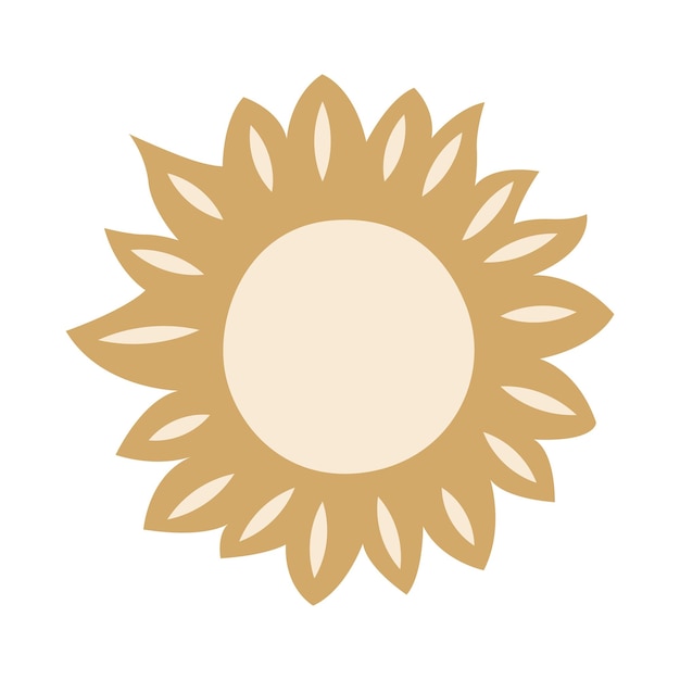 a vibrant handdrawn vector design featuring a bohemian sun with intricate patterns and radiant