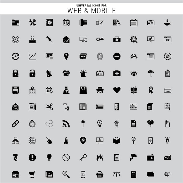 a web page with web and mobile and web icon