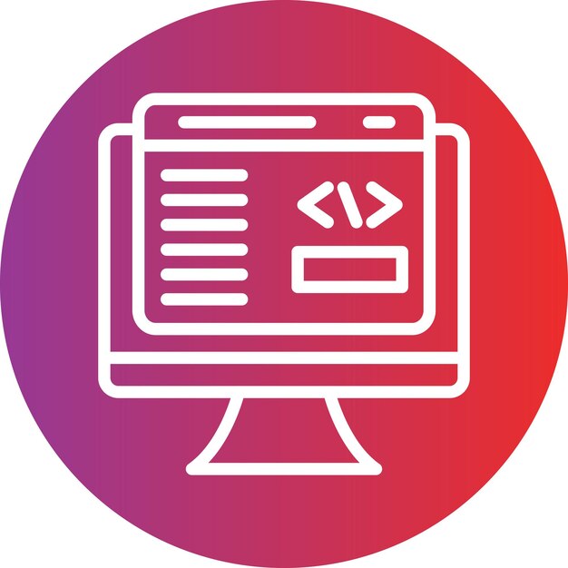 a white and pink computer monitor with a red and purple background
