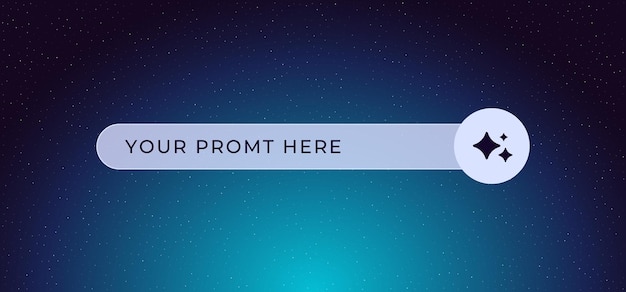 A white bar with the words your prompt here on a blue background high quality