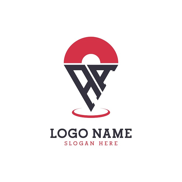 AA Location Icon Design Modern AA Pinpoint Logo for Navigation Map Apps and Location Based Businesses