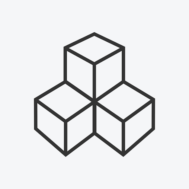 Ääriviivakuutiot kuvake litteä design vektorikuva valkoisella taustalla.