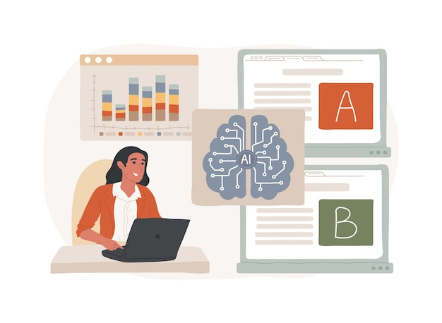 Ab testing and airefined marketing abstract concept vector illustration marketing and advertising