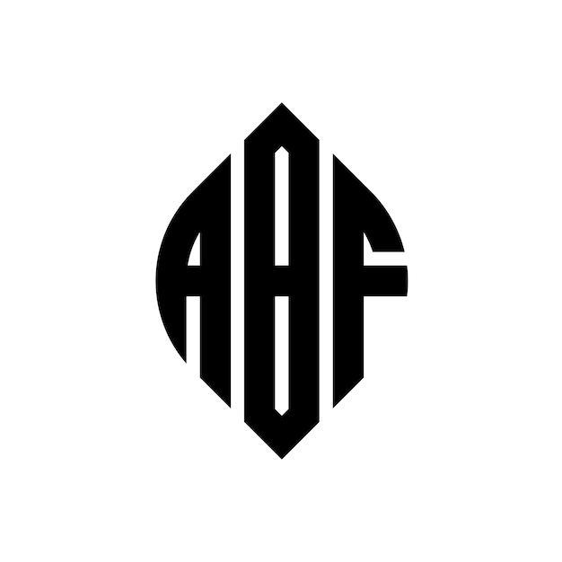 ABF circle letter logo design with circle and ellipse shape ABF ellipse letters with typographic style The three initials form a circle logo ABF Circle Emblem Abstract Monogram Letter Mark Vector