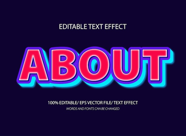 About 3d editable text effect template