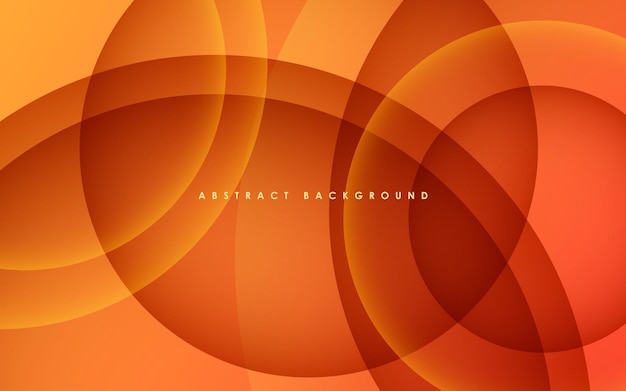 Abstract 3D circle layers orange gradient background eps10 vector