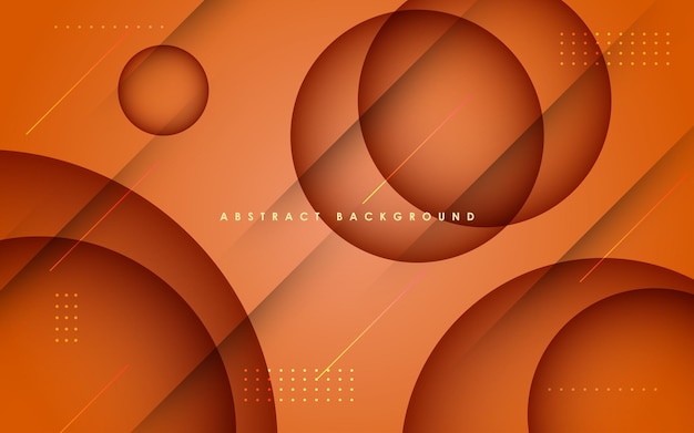 Abstract 3D circle layers orange gradient background eps10 vector