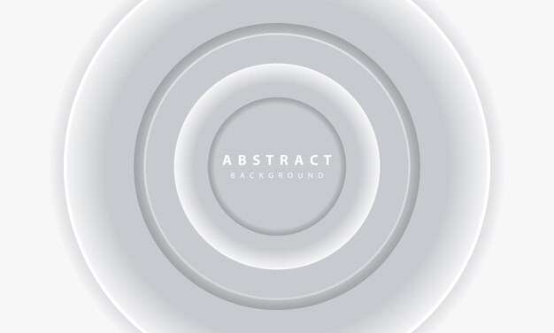 abstract 3d circle paper cut layer white background. elegant circle shape design.