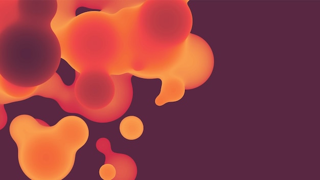 abstract 3d fluid metaball shape with colorful balls synthwave liquid pastel organic droplets with gradient color