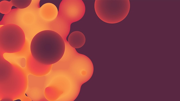 abstract 3d fluid metaball shape with colorful balls synthwave liquid pastel organic droplets with gradient color