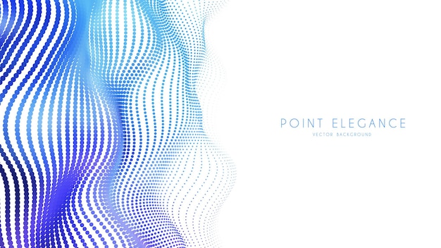 Abstract 3d particle blue wave mesh in cyber technology style.