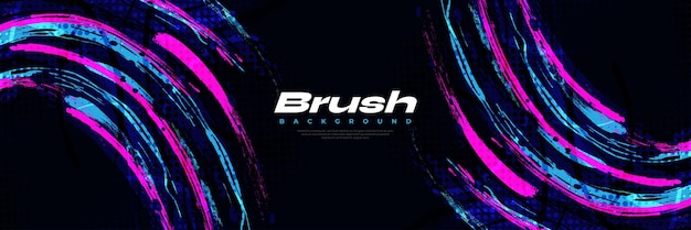 Abstract and Colorful Brush Background with Halftone Effect Brush Stroke Illustration for Banner Poster or Sports Background Scratch and Texture Elements For Design