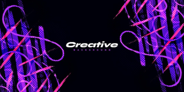 Abstract and Colorful Brush Background with Halftone Effect Grunge Background Brush Stroke Illustration for Banner Poster or Sports Background Scratch and Texture Elements For Design