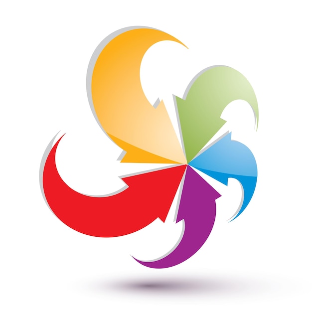 Abstract arrows vector symbol, vector graphic design template, vector 3d icon.