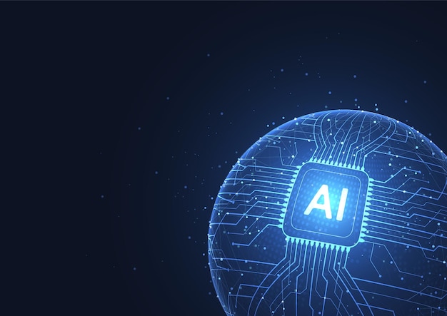 Abstract artificial intelligence global network connection Digital technology lline composition