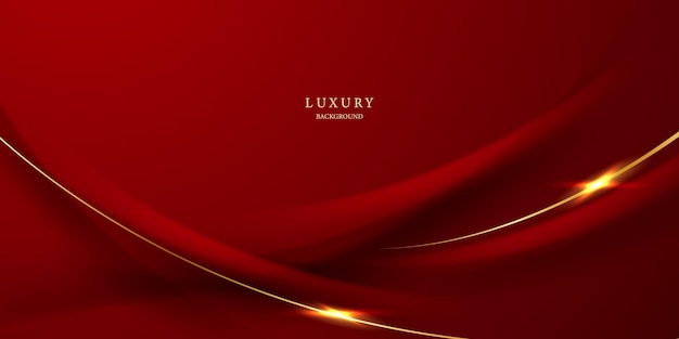 abstract background design with red geometric golden elements vector