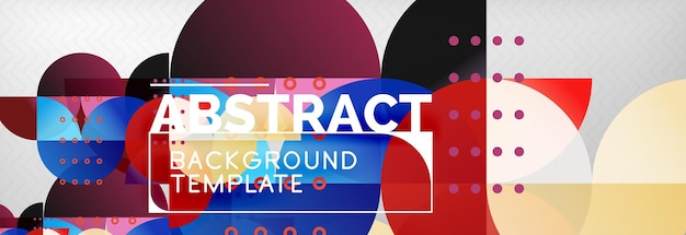 Abstract background geometric composition dynamic circles and round shapes design template