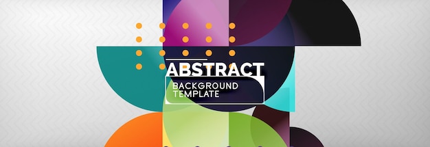 Abstract background geometric composition dynamic circles and round shapes design template