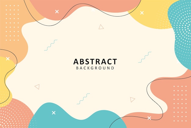 abstract background hand drawing various shapes and memphis element