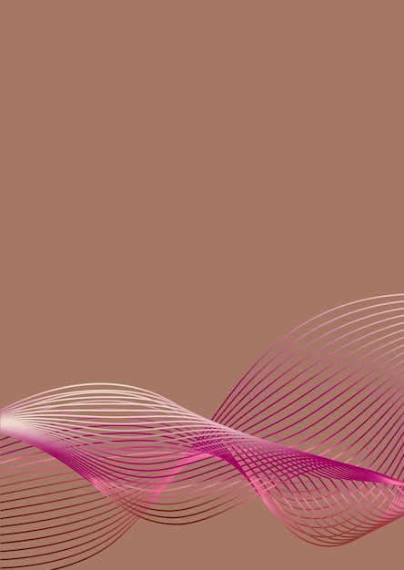 Abstract background in trendy color 2025 Mocha Mousse Wavy lines Vector illustration vertical format