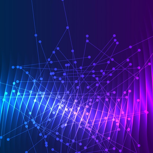 Abstract background lines and dots glowing light effect02