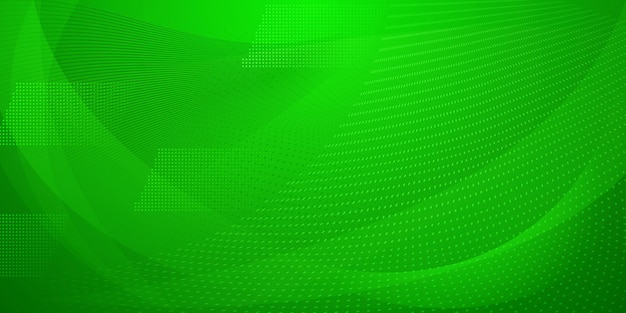 abstract background made of halftone dots and curved lines in green colors