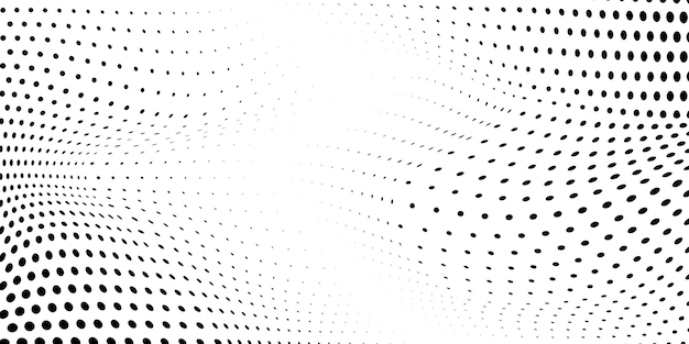Abstract background made of halftone dots in white and black colors