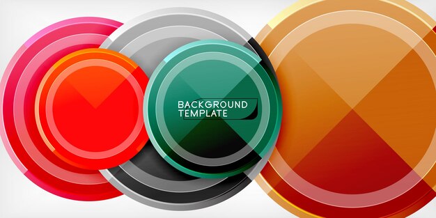 abstract background multicolored circles trendy minimal geometric design vector illustration