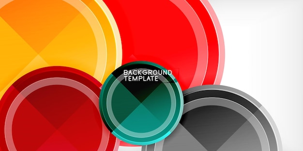 Abstract background multicolored circles trendy minimal geometric design vector illustration