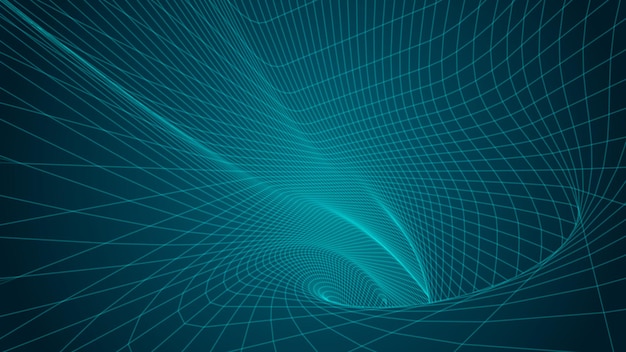 Abstract background of bright glowing particles and paths. vector illustration