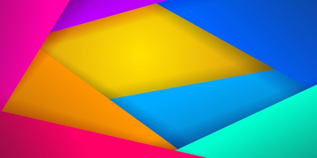 abstract background of colorful polygons with shadows