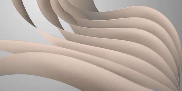 abstract background of curved volumetric surfaces in beige colors