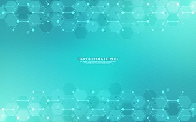 Abstract background of hexagons pattern and chemical engineering