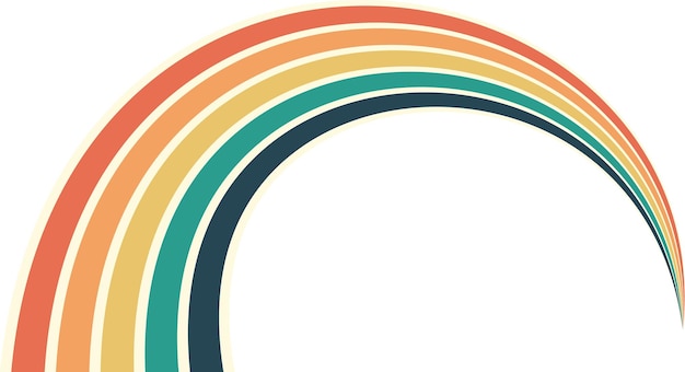 Abstract background of rainbow groovy Wavy Line design in 1970s Hippie Retro style