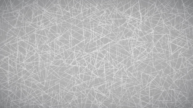 Abstract background of randomly arranged contours of triangles in gray colors.